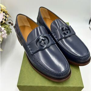 Men’s Gucci inter locking GG leather loafers size 12.5 made in Italy